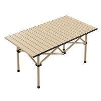 Portable Aluminum Roll-Up Camping Table and Stool Set with Oxford Cloth Storage Bag