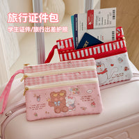 Cute Double-Layer Pencil Case with Handle, Waterproof Storage Pouch for Students, Keys, and Cards