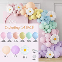 Macaron Daisy Balloon Arch Kit for Birthday Party Decorations