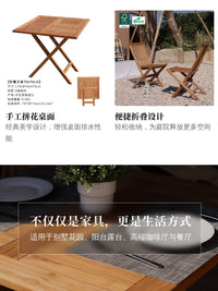 Outdoor Teak Folding Table for Patio Garden Balcony