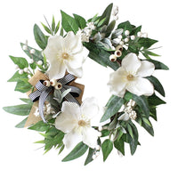 Artificial Magnolia Berry Eucalyptus Wreath for Front Door Wedding Decor