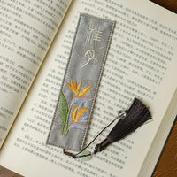 New Chinese Style Embroidered Tassel Bookmarks with Vintage Floral Designs