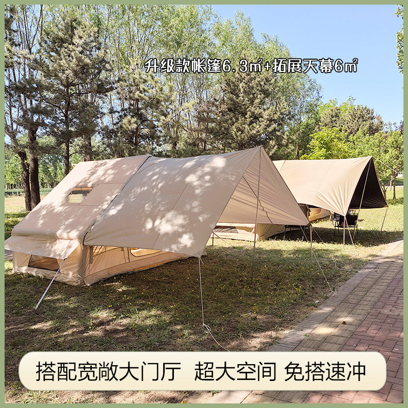 Inflatable Outdoor Camping Tent, Thickened Windproof Rainproof, 1-Bedroom 1-Living Room