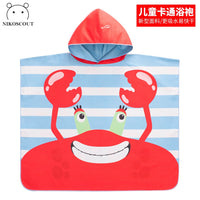 Kids' Quick-Dry Hooded Poncho Towel for Swimming & Surfing