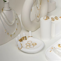 Geometric Plaster Jewelry Display Stand for Rings, Earrings, Necklaces, and Photography Props