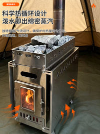 Metal Outdoor Sauna Heater, Wood Combustion versatile-Combustible Camping heater for Hot Tent Heating