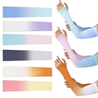 Cooling UV Protection Arm Sleeves for Cycling Running Outdoor Sports Gradient Solid Colors