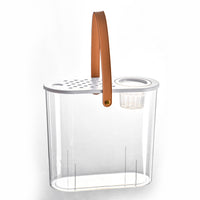 Portable Desktop Fish Tank with Lid for Home Living Room, Clear Hydroponic Micro-Landscape Goldfish Bowl Ornament