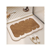 Absorbent Non-Slip Faux Cashmere Bathroom Mat for Shower and Entryway