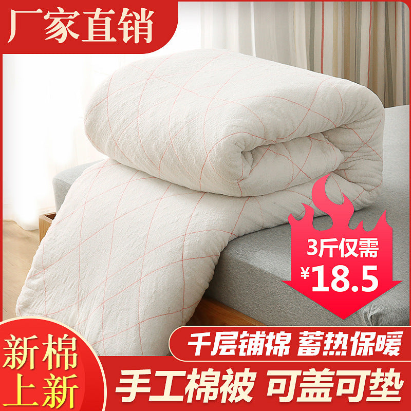 Student Dormitory Quilted Mattress Topper, Single/Double Bed Fiber Duvet, Various Sizes and Weights