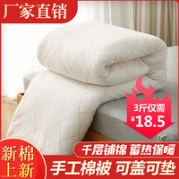 Student Dormitory Quilted Mattress Topper, Single/Double Bed Fiber Duvet, Various Sizes and Weights