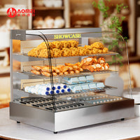 Commercial Countertop Food Warmer Display Cabinet for Fried Chicken, Burgers, and Baked Goods