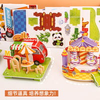 3D Paper House Puzzle DIY Model Educational Toy for Kids