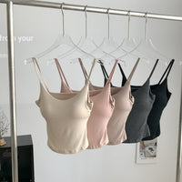Women's Padded Camisole with Fixed Cups, Anti-Exposure Breathable Tube Top