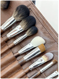 VOCE 28-Piece Professional Animal Hair Makeup Brush Set with Bag for Beginners & Makeup Artists