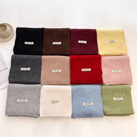 Unisex Solid Color Knitted Scarf Warm Winter Shawl