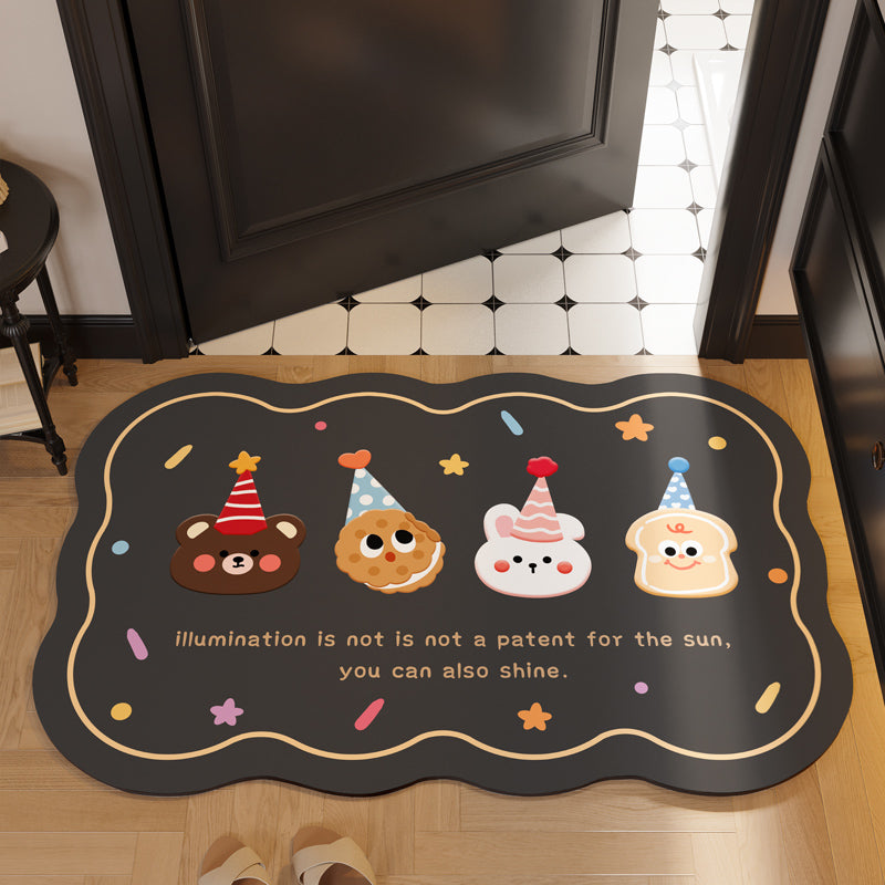 Diatomaceous Earth Absorbent Mat for Bathroom Entrance, Non-Slip Quick-Dry Foot Mat for Toilet and Washroom