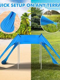 Portable Lycra Beach Tent Sunshade Canopy with UPF50+ UV Protection for Outdoor Camping Picnics