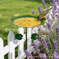 Metal Flower Bird Feeder Bath for Outdoor Garden Decoration