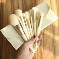 Jieshilin 11-Piece Makeup Brush Set for Beginners - Powder, Highlight, Blush, Eyeshadow, Concealer