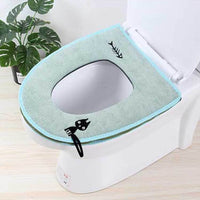 Cat Handle Toilet Seat Cover, Thickened Zippered Toilet Seat Cushion with Handle