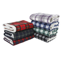 Scottish Plaid Flannel Fleece Blanket for Sofa, Office, and Travel