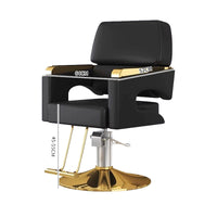 Hydraulic Swivel Barber Chair with Footrest, Stainless Steel Base, Adjustable Height for Salon