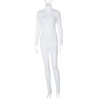 Women's Fleece-Lined Long Sleeve Jumpsuit High Waist Slim Fit Yoga Bodysuit