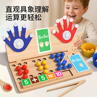 Wooden Montessori Finger Counting Math Toy for Early Education