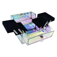 Portable Acrylic Makeup Organizer Box for Nail Art, Beauty, Hairdressing, and Tattoo Tools