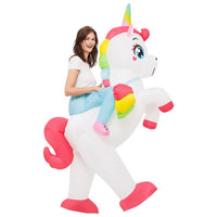 Inflatable Unicorn Rainbow Wing Costume for Adults and Kids - Halloween Cosplay & Performance