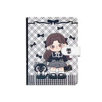 A5 Cartoon Loose-Leaf Notebook for Students, High-Value Design Planner with Grid Pattern