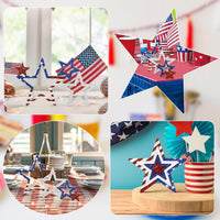 Independence Day Wooden Star Tabletop Decoration