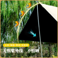 Outdoor Waterproof Sunshade Tarp with Black Glue Coating for Camping and Beach