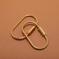 Brass Oval Nordic Minimalist Screw Lock Keychain Car Key Ring Detachable
