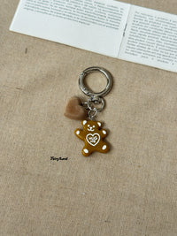 Acrylic Bear & Heart Charm Keychain for Phones & Bags
