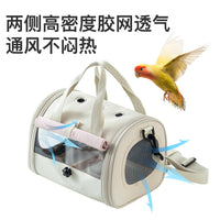 Portable Bird Carrier Bag for Small Parrots and Birds, Winter Warm Travel Cage with Perch and Tray