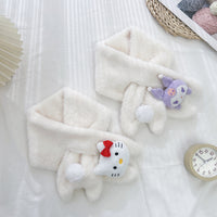 Plush Winter Scarf for Women - Solid Color Warm Neck Warmer with Cross-Over Design