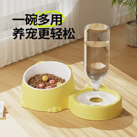 Automatic Pet Water Dispenser and Food Bowl Set with Neck Protection