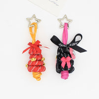 Cute Woven Polyester Rope Christmas Tree Keychain Pendant
