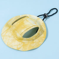 Pet Sun Protection Hat with Ear Holes and Adjustable Drawstring for Dogs and Cats