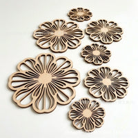 Laser Cut Floral Wood Slices for DIY Crafts and Photography Props