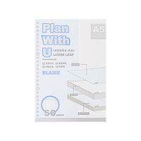 Planwith Tearable Loose-Leaf Refill Notebook, Eye-Care A5/B5 Flat-Lay Lined Inner Pages