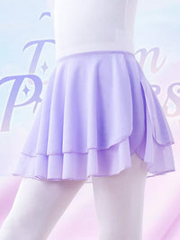 Girls' Double-Layer Tulle Ballet Dance Skirt for Practice and Performance