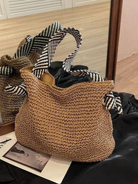 Korean Retro Underarm Bag Daily Commuter Tote Vacation Travel Casual Fashion Handmade Woven Cross-border Bag