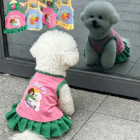 Pet Dog Cat Summer Dress with Sling for Small Dogs and Cats
