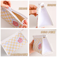 Cartoon Transparent Pencil Case for Girls, Large Capacity Storage Bag, Simple Japanese Style Cosmetic Pouch, Yiwu Stationery