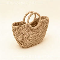 Handmade Kids' Straw Woven Round Bucket Bag DIY Craft Kit