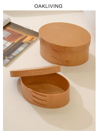 Oakliving Birchwood Japanese Shaker Box with Lid, Handmade Desktop Storage Organizer