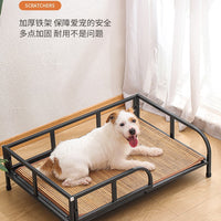 Elevated Pet Cot with Metal Frame, Moisture-Proof, All-Season Dog Bed for Small to Medium Breeds